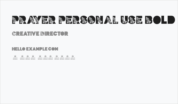 PRAYER PERSONAL USE Bold Business Card