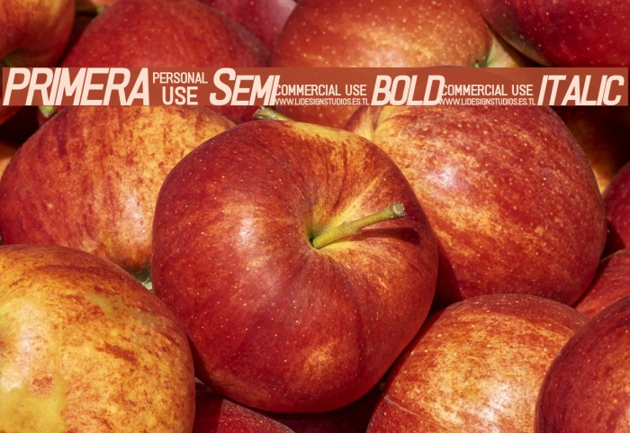 PRIMERA Semi-bold-italic Font examples