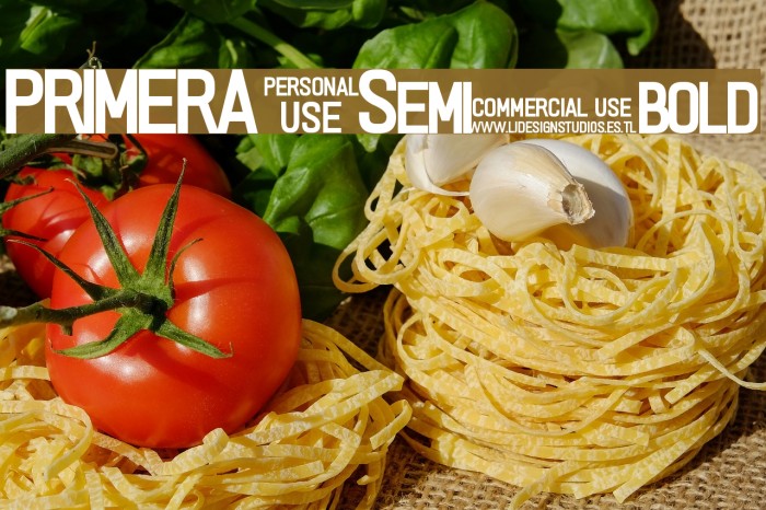 PRIMERA Semi-bold Font examples