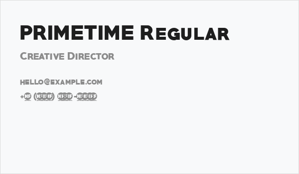 PRIMETIME Regular Business Card