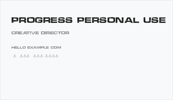 PROGRESS PERSONAL USE  Business Card