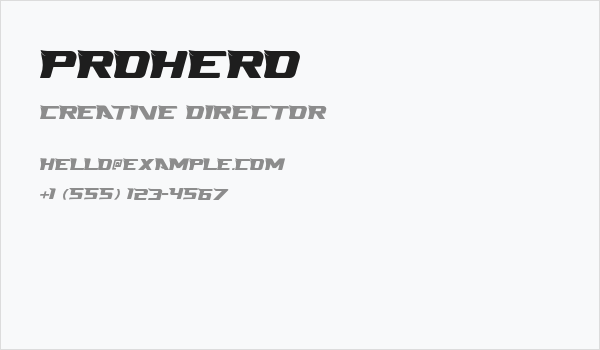 PROHERO Business Card