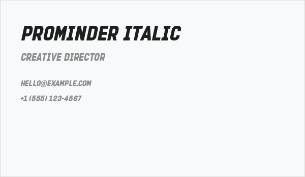 PROMINDER Italic Business Card