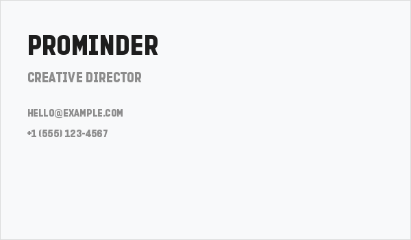 PROMINDER Business Card