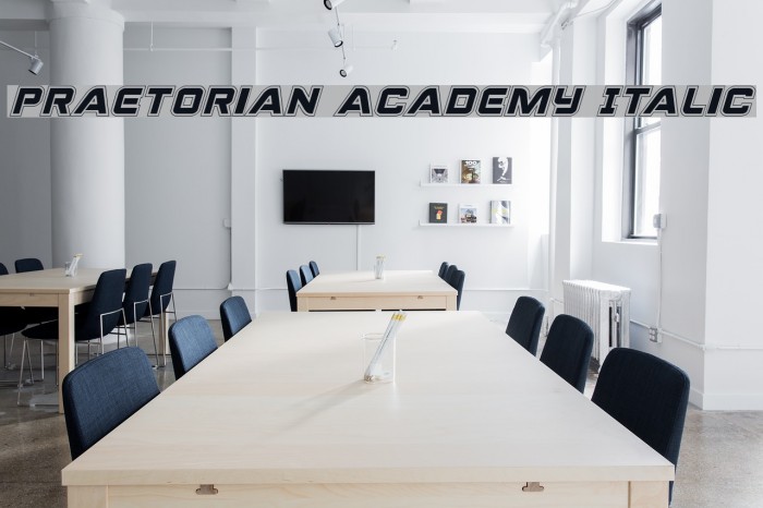Praetorian Academy Italic Font examples