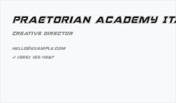 Praetorian Academy Italic Business Card
