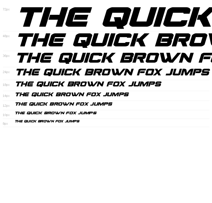 Praetorian Bold Expanded Italic Waterfall