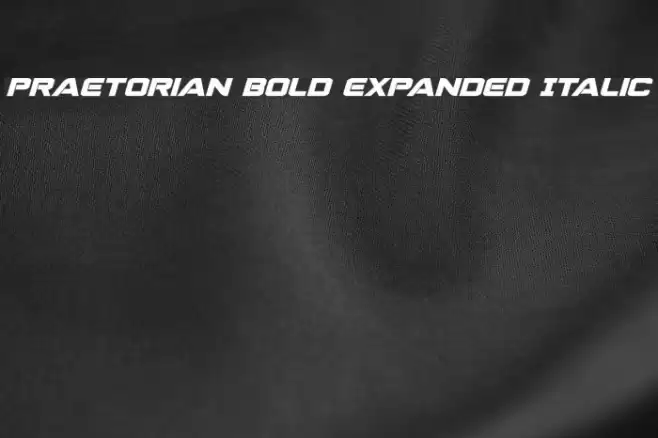 Praetorian Bold Expanded Italic Font examples