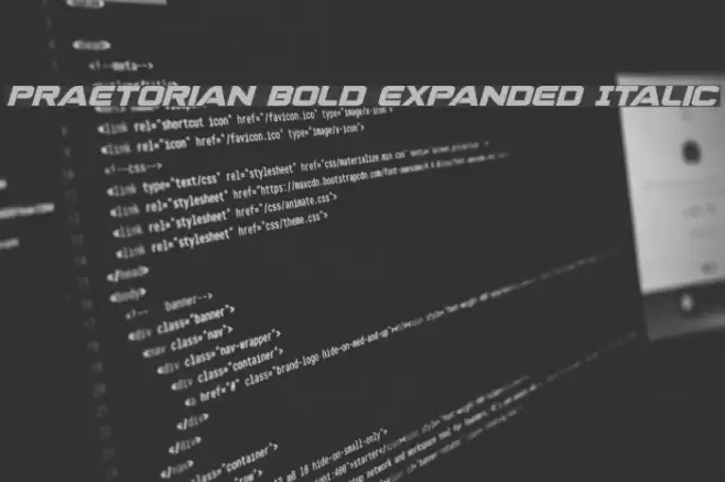 Praetorian Bold Expanded Italic Font examples