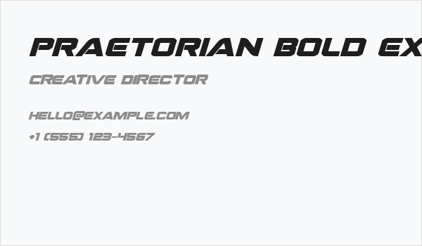 Praetorian Bold Expanded Italic Business Card