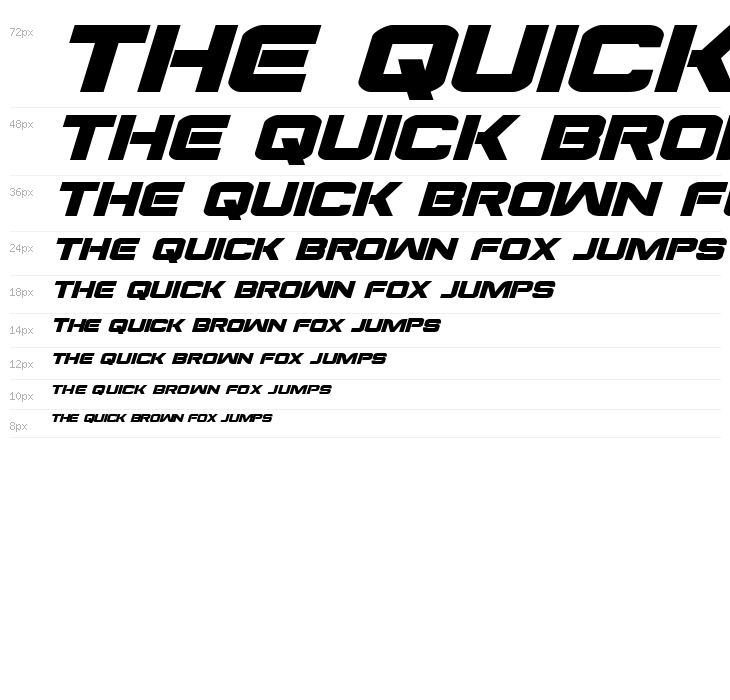 Praetorian Bold Expanded Italic Waterfall