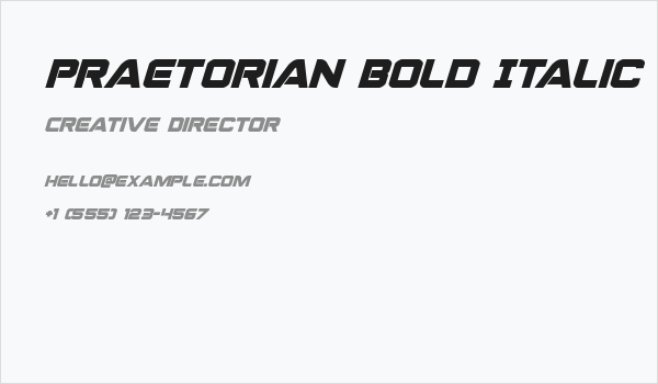 Praetorian Bold Italic Business Card