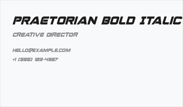 Praetorian Bold Italic Business Card