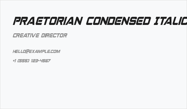 Praetorian Condensed Italic Business Card