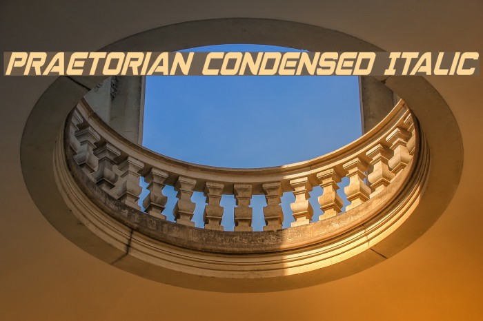 Praetorian Condensed Italic Font examples