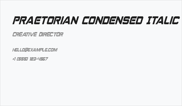 Praetorian Condensed Italic Business Card
