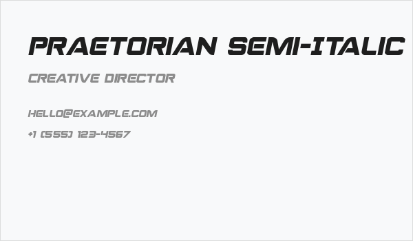 Praetorian Semi-Italic Business Card