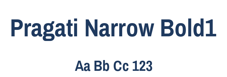 Pragati Narrow Bold1 Font Preview