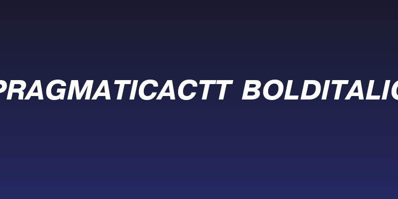 PragmaticaCTT BoldItalic Social Header