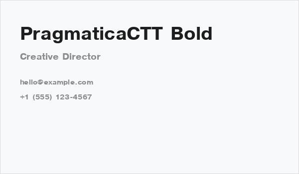 PragmaticaCTT Bold Business Card