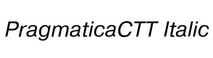 PragmaticaCTT Italic Font