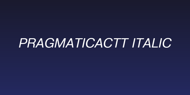 PragmaticaCTT Italic Social Header