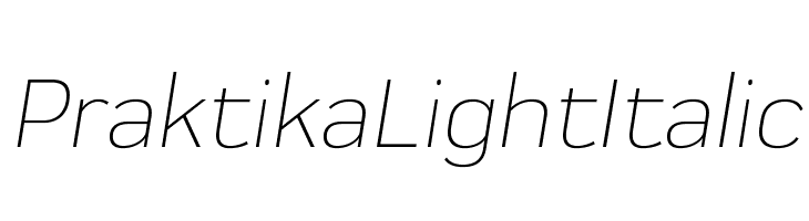 Praktika Light Italic 字体