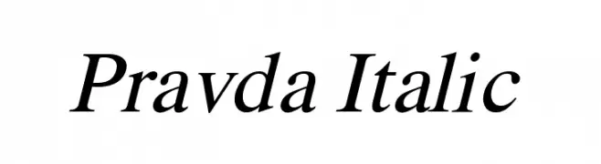 Pravda Italic  Скачать бесплатные шрифты