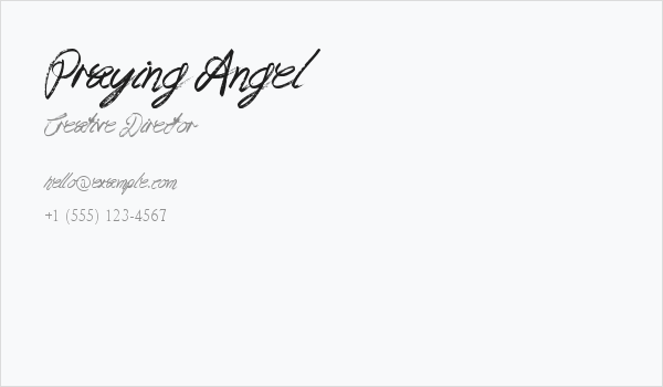 Praying Angel Business Card