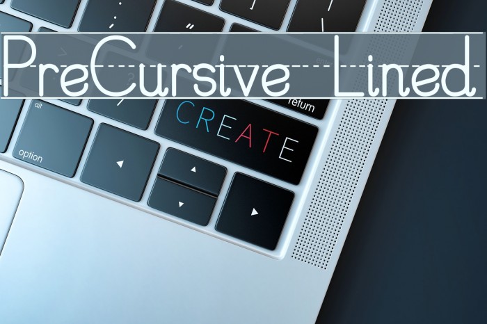 PreCursive_Lined Font examples