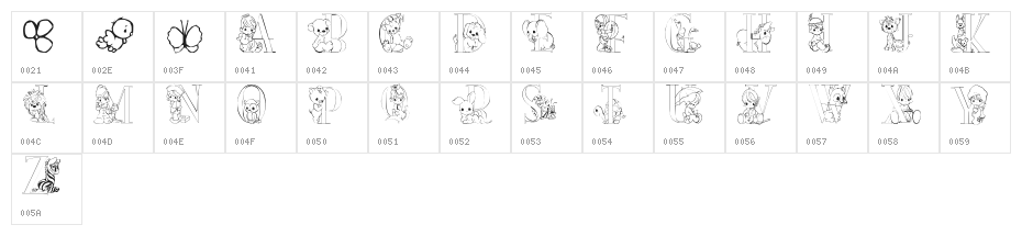 Precious Moments Character Map