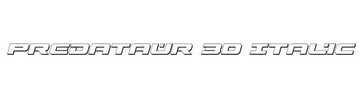 Predataur 3D Italic  フリーフォントのダウンロード
