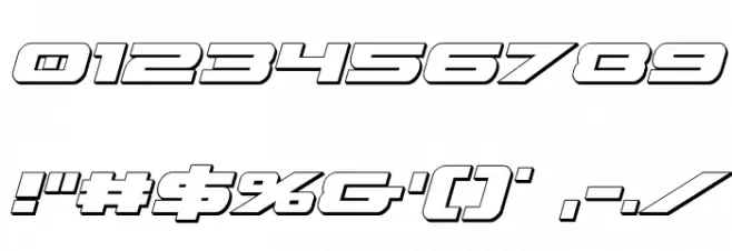 Predataur 3D Italic Font OTHER CHARS