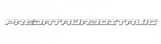 Predataur 3D Italic  Скачать бесплатные шрифты