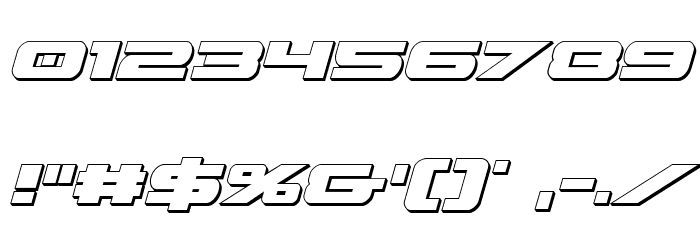 Predataur 3D Italic Font OTHER CHARS