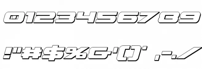 Predataur 3D Italic Font OTHER CHARS