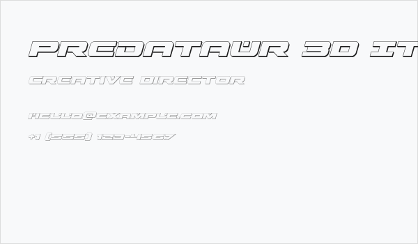 Predataur 3D Italic Business Card