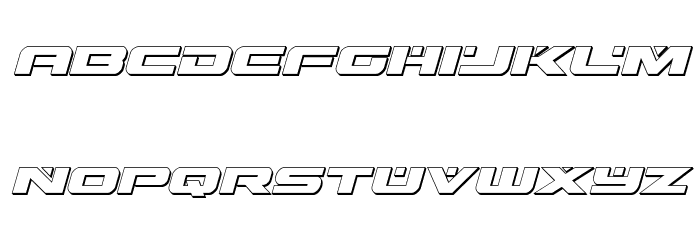 Predataur 3D Italic Font LOWERCASE