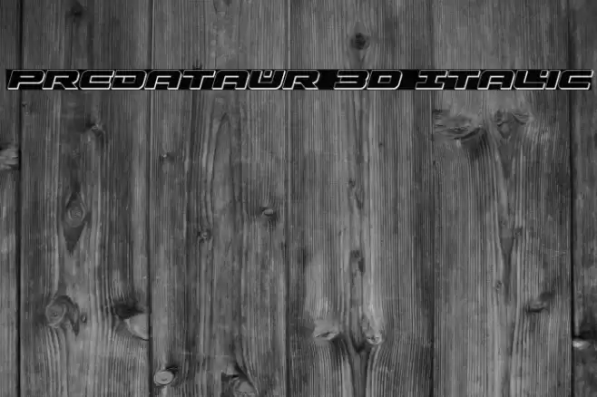 Predataur 3D Italic Font examples