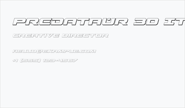 Predataur 3D Italic Business Card