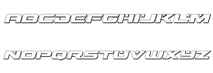 Predataur 3D Italic Font LOWERCASE