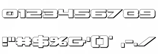 Predataur 3D Font OTHER CHARS