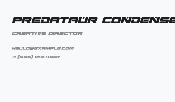 Predataur Condensed Italic Business Card