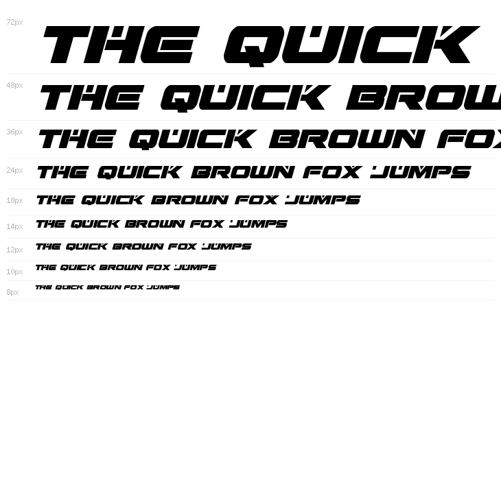 Predataur Condensed Italic Waterfall