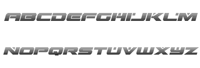Predataur Gradient Italic Font LOWERCASE