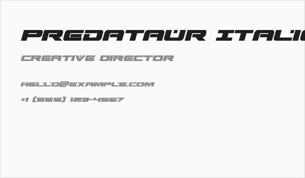 Predataur Italic Business Card