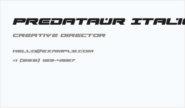 Predataur Italic Business Card