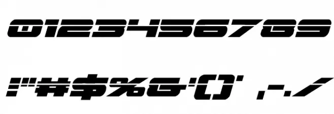 Predataur Laser Italic Font OTHER CHARS