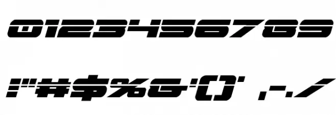 Predataur Laser Italic Font OTHER CHARS