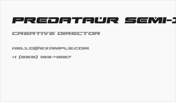 Predataur Semi-Italic Business Card